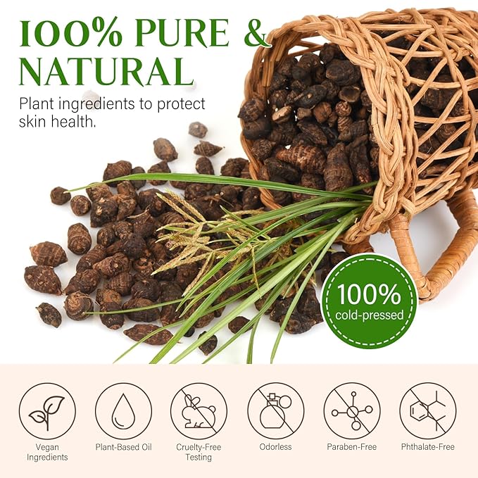 Cyperus Rotundus Oil,Cyperus Oil,Cyprus Rotundus Oil for Hair Removal,Cyperus Oil Natural, Soothing and gentle,Reducing Body Hair Growth,Smooth Skin & Hair Removal,60ml