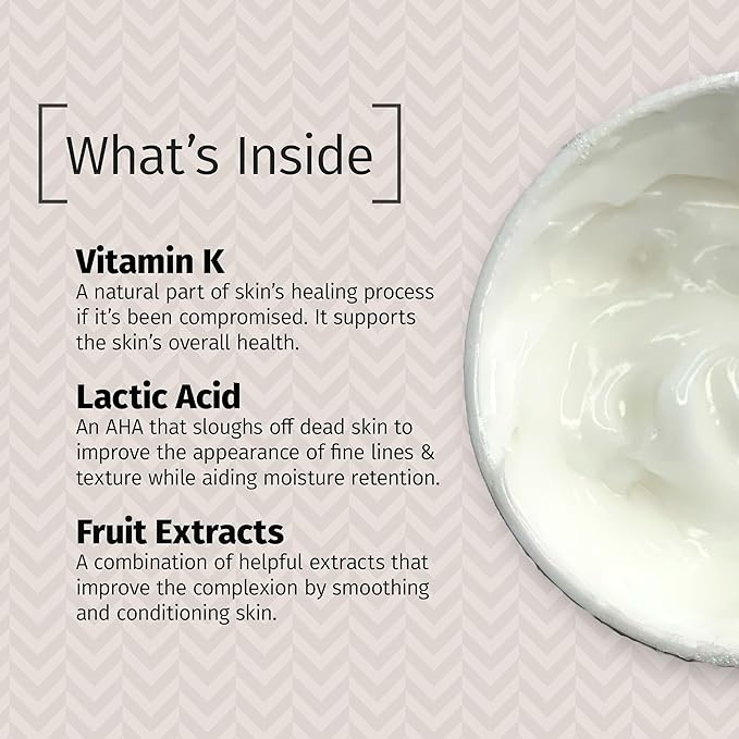 Reviva Labs Vitamin K Crème for Bruising, Under-Eye Dark Circles, and Wrinkles with Soybean Oil and Natural Fruit Extracts - 2 Oz, for Skin and Face