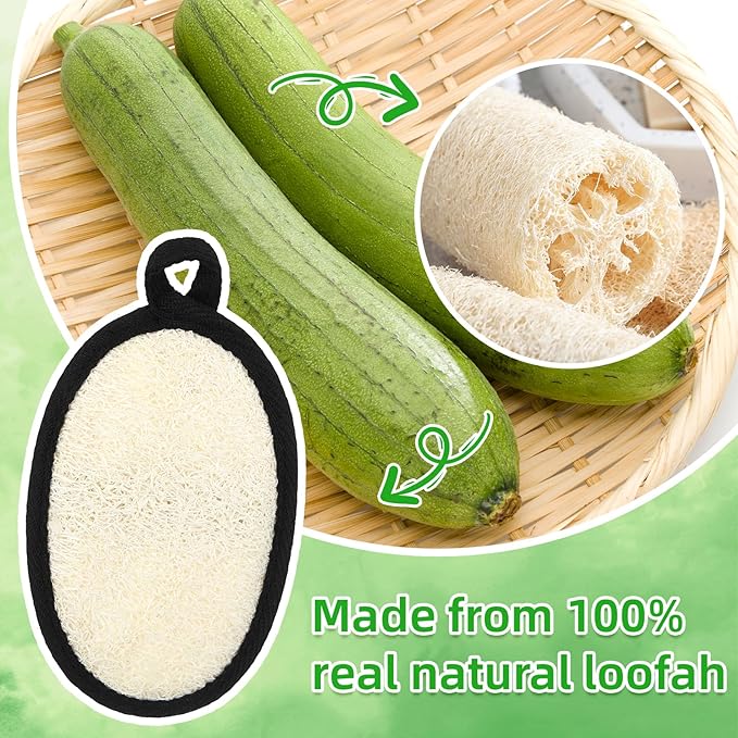 Boao 24 Pcs Loofah Pack Loofah Pads Bulk for Facial Exfoliating Body Bath Shower Mini Sponge Pads Natural Scrubber Brush for Men Women Spa and Travel(Black)