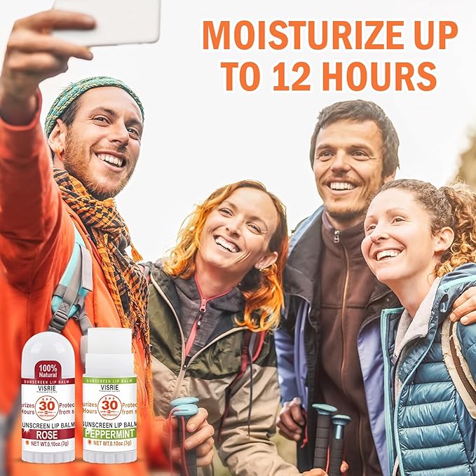 SPF 30 Sunscreen Lip Balm, SPF Lip Balm Bulk 20 Count, Broad Spectrum UVA/UVB Lip Sunscreen with Vitamin E and Coconut Oil- 10 Flavors