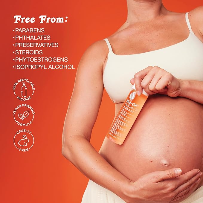Bio-Oil Skincare Body Oil Serum for Scars and Stretch Marks, Face and Body Moisturizer with Vitamin E & A for Sensitive Dry Skin, Dermatologist Recommended, Non-Comedogenic, 4.2 Oz