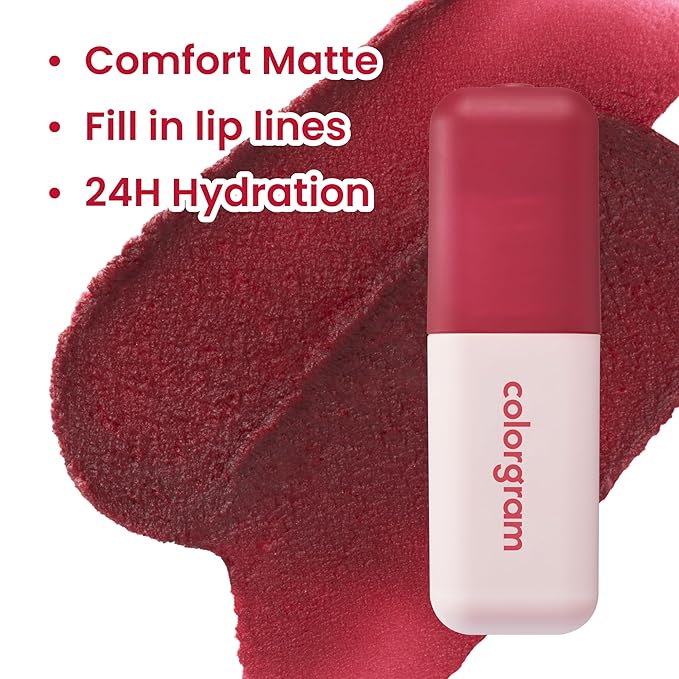 COLORGRAM NUDE BLUR TINT 01 SALMON BEIGE | Soft Velvet Matte Lip Stain & Cheek Tint | Lightweight Blurring Tint for a Smooth & Airbrushed Finish | 24H Hydration, Long-Lasting & Non-Sticky Formula