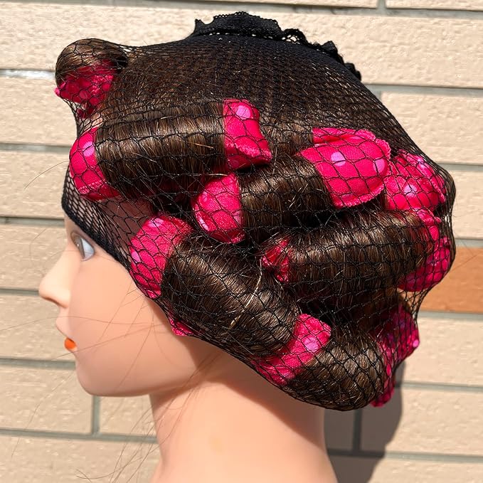 Aimin Soft Satin Sponge Overnight Curlers for Heatless, Long Hair Curls (20 pcs, pink)