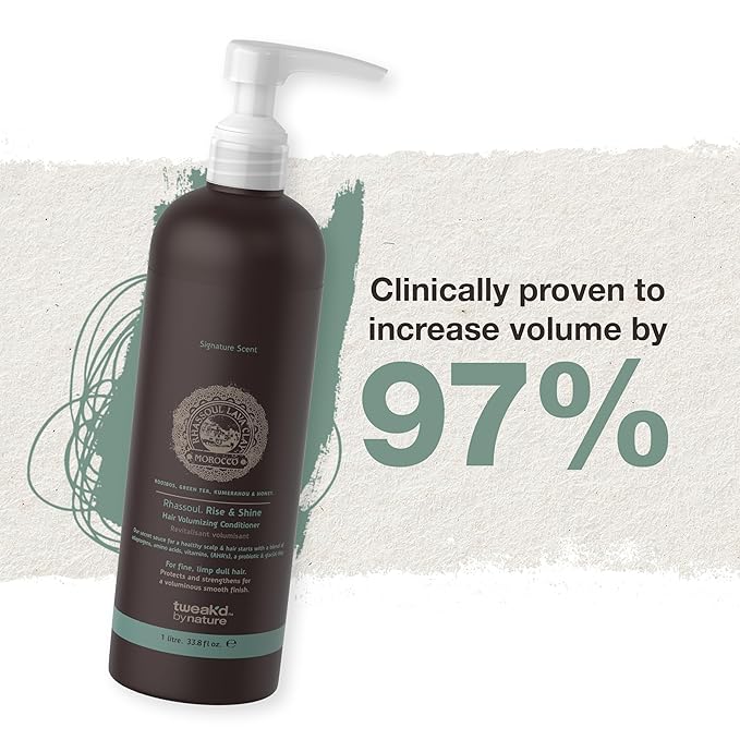 Tweak’d by Nature - Rise & Shine Hair Volumizing Conditioner for Fine Hair, Paraben Free and Sulfate Free Conditioner, Hydrating Hair Care for Soft, Tangle-Free Finish (33.8 ounces)