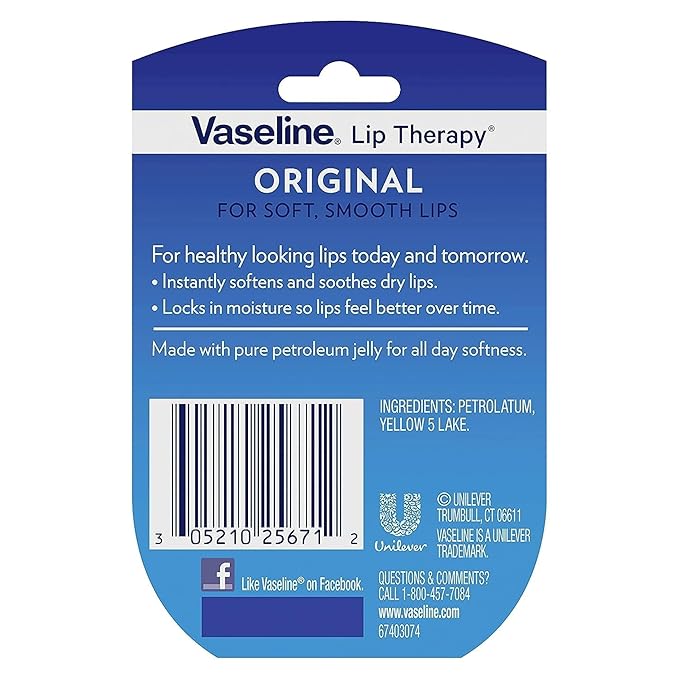 Vaseline Lip Therapy Original, .25 oz (Pack of 9)
