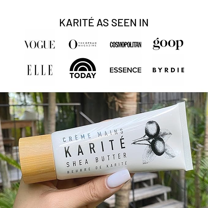 Karité Nourishing Hand Cream & Lip Balm Travel Collection - Shea Butter, Organic Jojoba & Rosehip Oil Blend - Bliss for Dry Lips & Hands - Intense Hydration, Cruelty-Free, Hypoallergenic Vegan Lip & H