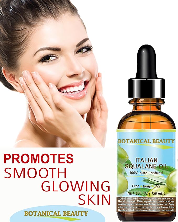SQUALANE Italian Olive. 100% Pure Natural Undiluted Oil. 1 fl.oz- 30ml. 100% Ultra-Pure Moisturizer for Face, Skin, Body, Hair. Reliable 24/7 Skincare Protection