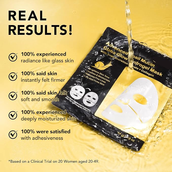 Snail Mucin Face Mask, Glass Skin Collagen Face Mask, Snail Mucin Serum Face Masks Korean Skincare, Collagen Night Wrapping Masks, Overnight Collagen Mask for Deep Hydrating Skin, 6Pack