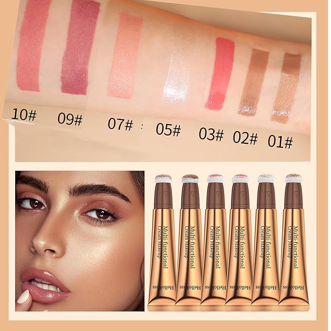 Liquid Blush Beauty Stick, Matte Face Blush with Cushion Applicator Easy to Blend Smooth Natural Silky Smooth Creamy Liquid Blush Wand Facial Blush Makeup Stick(#03 Pink)