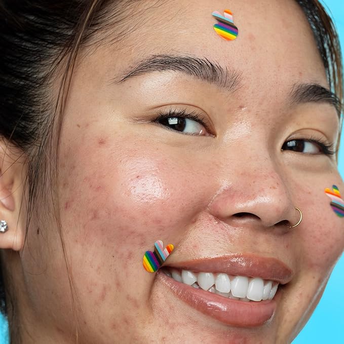 PEACE OUT Acne Healing Pride Dots Helps Clear Blemishes Overnight, Fast Acting Hydrocolloid Pimple Patches for Breakouts with Salicylic Acid, Retinol and Aloe Vera, Award Winning Skincare 16 Count