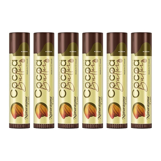 Moisturizing Lip Balm Cocoa Butter Box of 6, Moisturizing Hydrated Lips, Light Yellow, 0.13 Fl Oz, 1