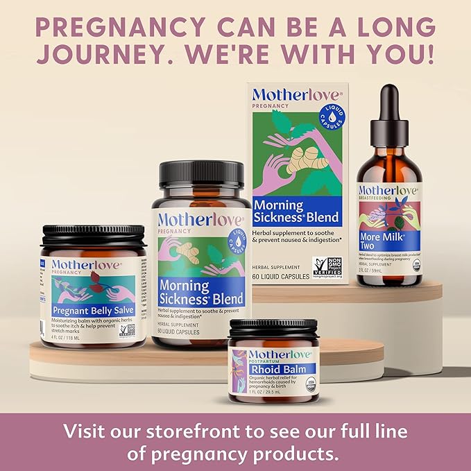 Motherlove Pregnant Belly Oil (4 oz) Natural Moisturizer to Soothe Itchy Skin & Prevent Stretch Marks—Non-GMO, Organic Herbs, Vegan