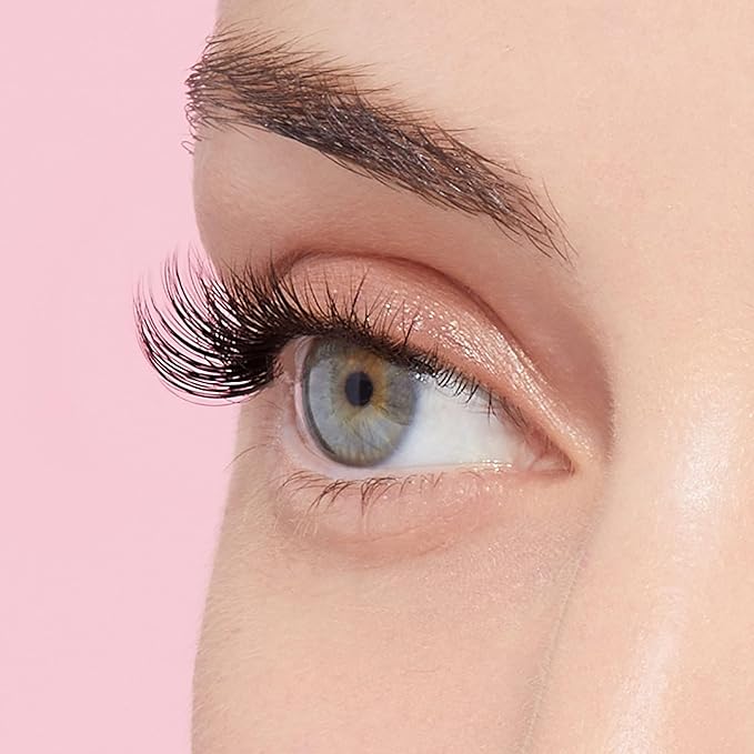 KISS imPRESS Falsies Press On Self Adhesive Eyelashes, 12mm-14mm Natural Volume Press On Lashes, Black, No Glue Needed, Invisible Band, 20 Lash Clusters & Non-Stick Applicator - Natural