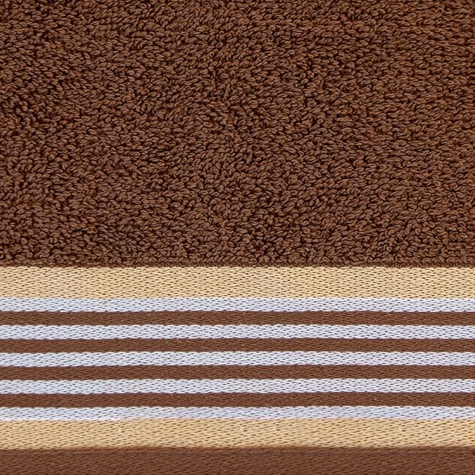 CASA COPENHAGEN He & She 4 Pieces Large Bath Towel Set- Brown + Beige, 550 GSM, Designed in Denmark Made of Soft Egyptian Cotton for Bathroom, Kitchen & Shower