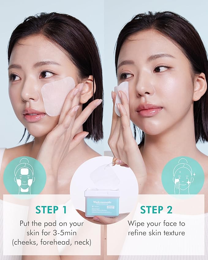 DERMAL Madecassoside Blemish Control Pad - Korean Toner Pad for Blemish & Tone Improvement with Centella Asiatica - Vegan Gauze Tencel Square Pads - High Capacity, 120 Sheets