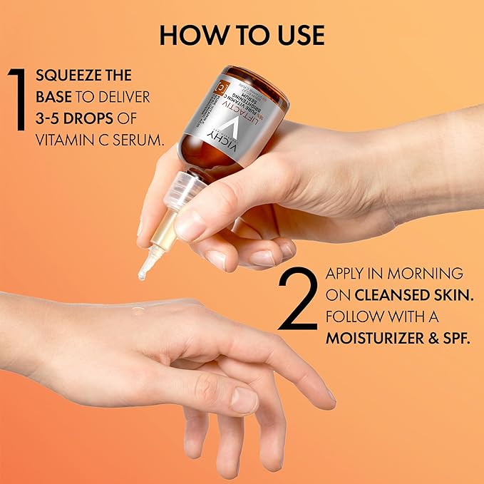 Vichy LiftActiv Vitamin C Serum For Face, Brightening Serum With 16% Pure Vitamin C + Hyaluronic Acid + Vitamin E, Improves Radiance & Firmness, Anti Aging, Protects Skin From Discoloration
