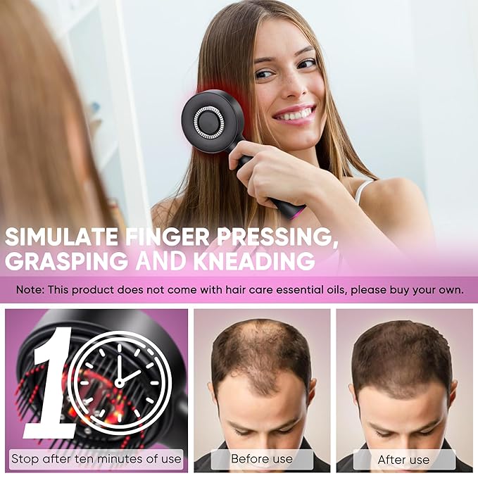 Upgrade 3 in 1 Hair Oil Applicator,Electric Hair Brushes for Hair Growth,Oil Applicator Scalp Massager,IPX7 Waterproof Electric Scalp Massager