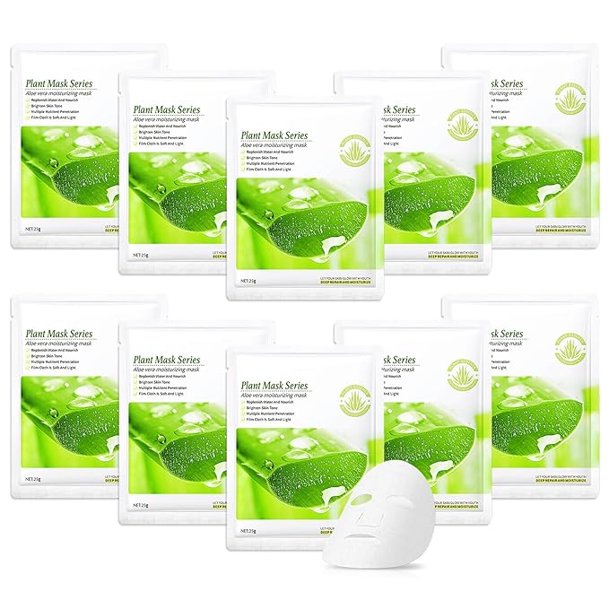 10 Pack Variety Facial Sheet Masks Skin Care Set, Hydrating Bulk Sheet Face Masks Skincare Gifts Set for Women Men, Long Lasting Moisturizing Face Mask Skincare for All Skin Type（B3)
