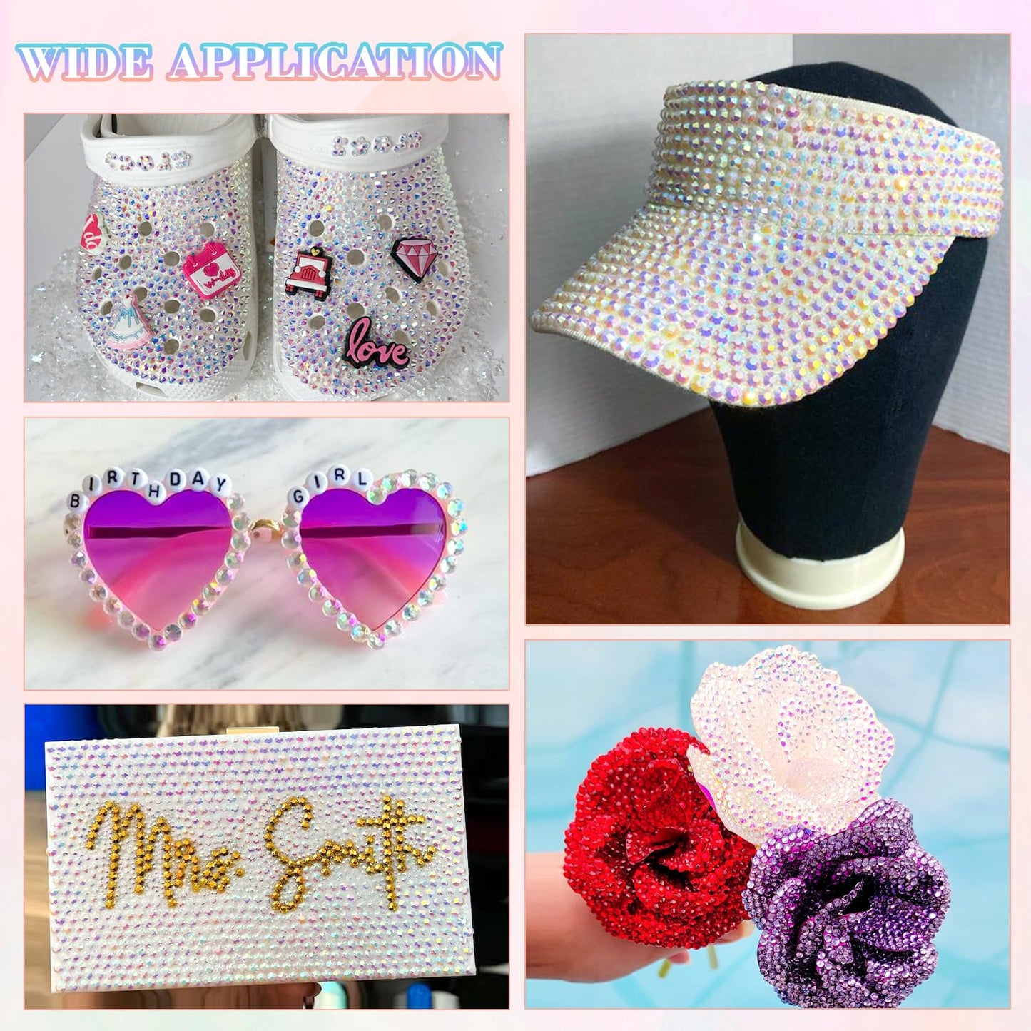 25000Pcs Resin Jelly Rhinestones with Tweezers for Crafting, 2-6mm Mixed Sizes (Transparent AB) Non Hotfix Flatback Gems, Bedazzling Crystal for DIY Crafts Clothing Tumblers Mugs Shoes Decor Nail Art