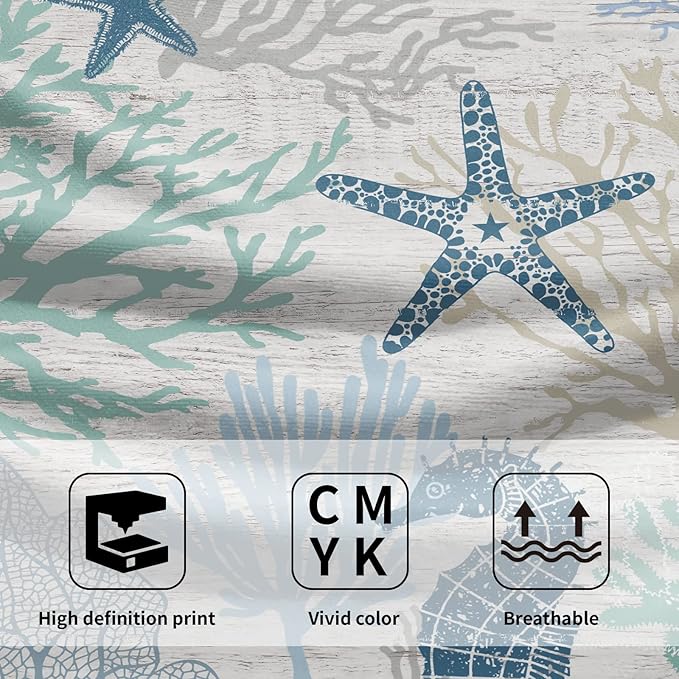 Giwawa Blue Coral Hand Towels Set of 2 Sea Horse Decorative Bathroom Towels Super Soft Absorbent Towels for Yoga Gym Spa Kitchen 28x14 Inch