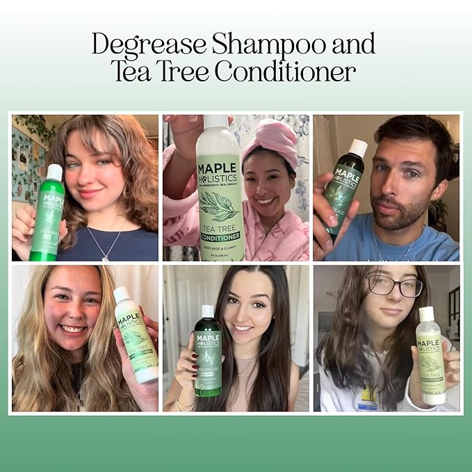 Shampoo and Conditioner for Oily Hair and Scalp - Sulfate and Paraben Free Shampoo and Conditioner Set for Oily Hair Care with Deep Cleansing Tea Tree Oil - Color Safe & Cruelty Free (8 Fl Oz)