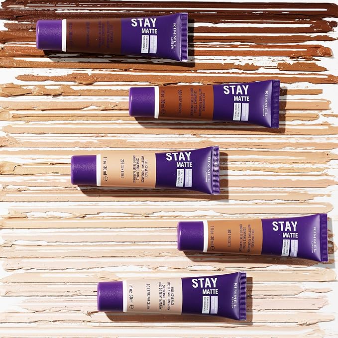 Rimmel London Stay Matte Liquid Mousse - 102 Light Buff - Foundation, Lightweight, Shine Control, Oil-Free, 1oz