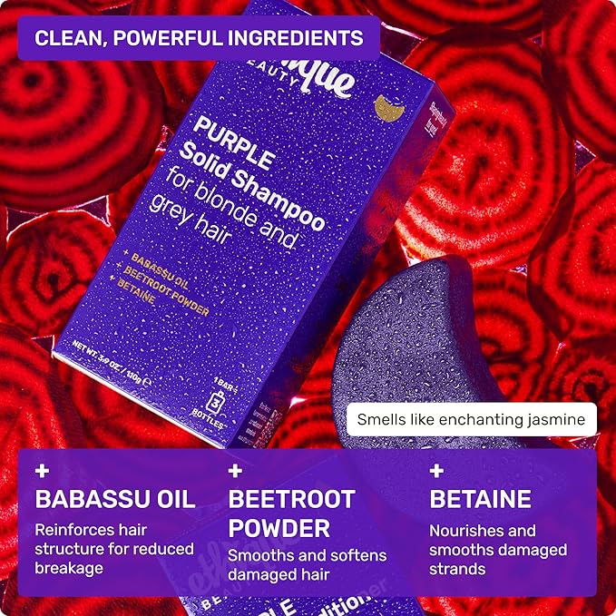 Ethique Purple Shampoo Bar for toning brassy hair - Plastic-Free, Cruelty-Free, Vegan, 3.88 oz - Formerly Tone It Down