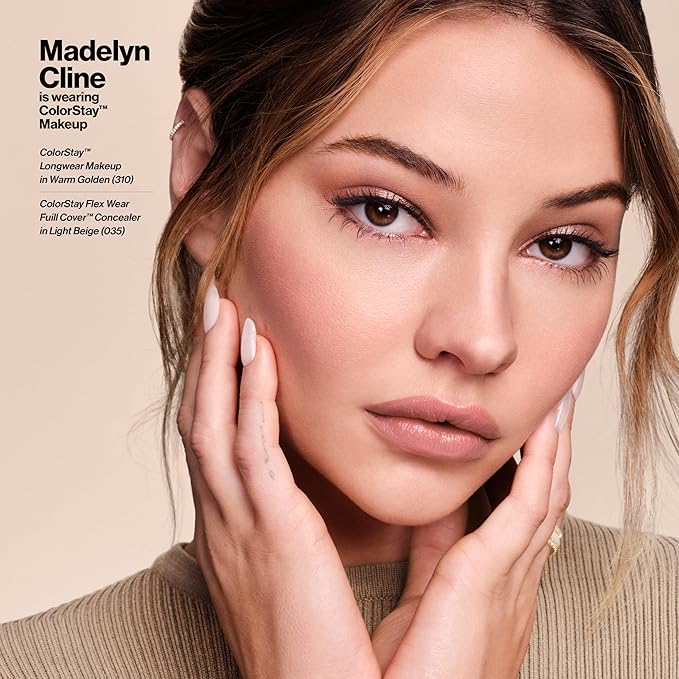 Revlon ColorStay Flex Wear, Full Cover Non-Creasing Concealer, Infused with Hyaluronic Acid & Vitamin E, Flexible Longwear, 076 Caramel, 0.34 Fl Oz