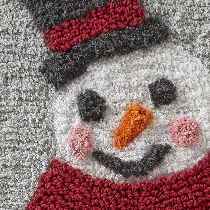 SKL Home Christmas/Winter Whistler Snowman Rug for Bath/Kitchen & Gift, Gray