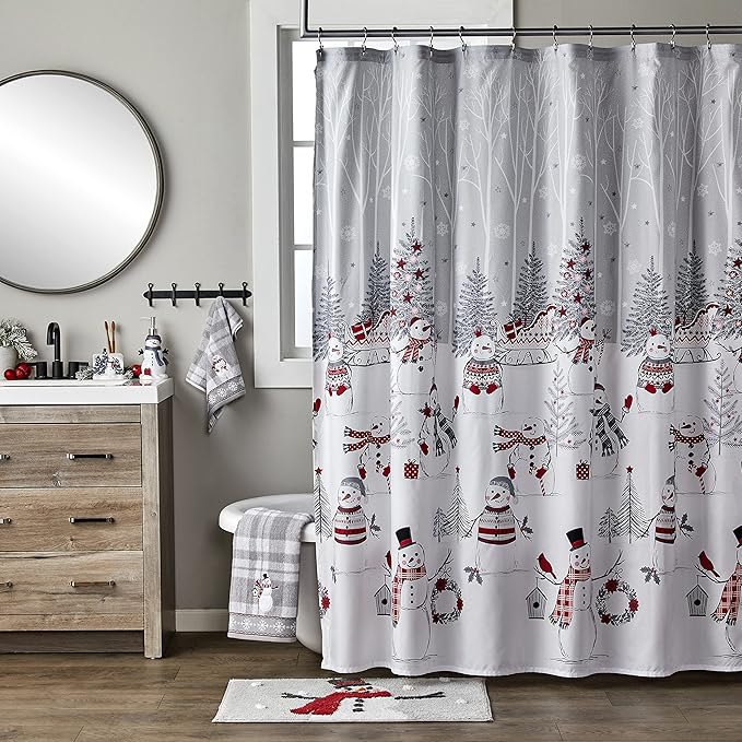 SKL Home Christmas/Winter Whistler Snowman Rug for Bath/Kitchen & Gift, Gray