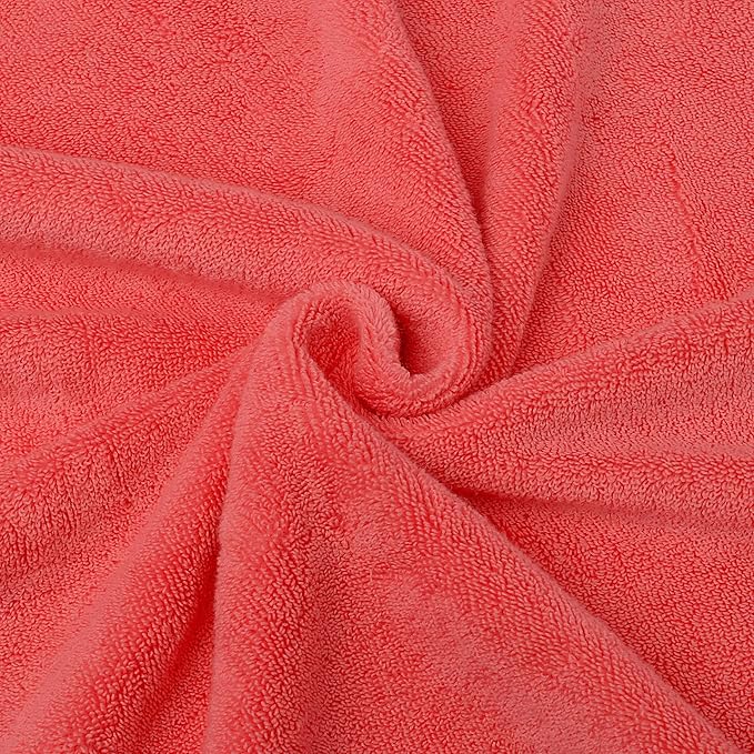 Fluffy Cotton Bath Towels Set650GSM,2-Piece Set, Thickened and Enlarged(31.5x63 inches),Super Absorbent,Soft,Suitable for Hotel, Bathroom, Swimming Pool, SPA,Gift(2, Watermelon Red, 31.5x63in)