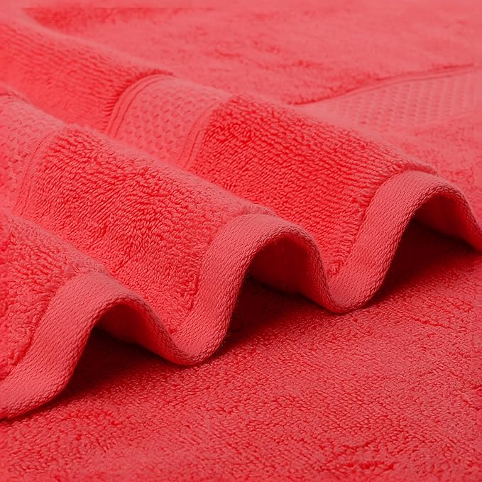 Fluffy Cotton Bath Towels Set650GSM,2-Piece Set, Thickened and Enlarged(31.5x63 inches),Super Absorbent,Soft,Suitable for Hotel, Bathroom, Swimming Pool, SPA,Gift(2, Watermelon Red, 31.5x63in)