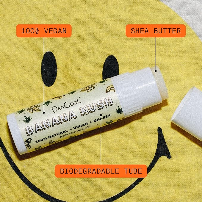 DedCool - Lip Balm Stick (Vanilla) Jumbo, Vegan, Flavored, Coconut Oil Lip Balm, Long Lasting, Moisturization, Hydrates Dry & Chapped Lips, Vegan, Natural, Clean, Non-Toxic, Fragrance For All