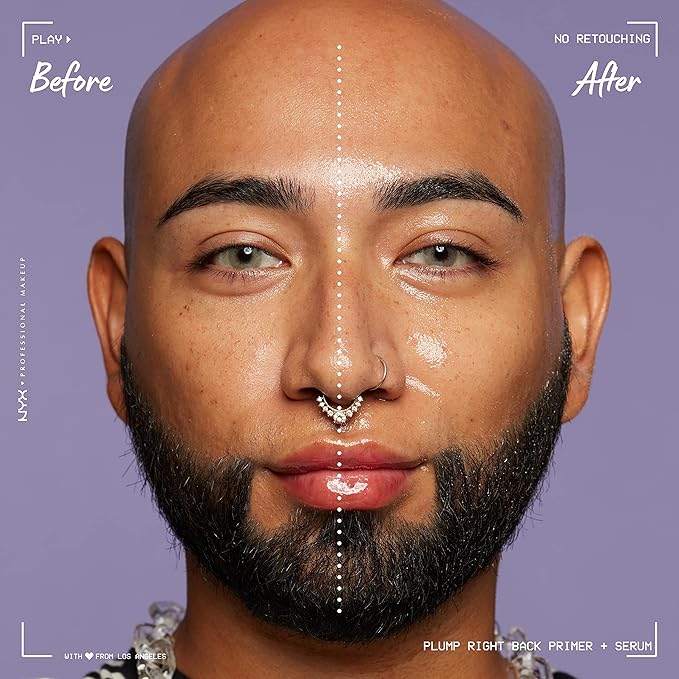 NYX PROFESSIONAL MAKEUP Plump Right Back Plumping Serum & Primer, With Hyaluronic Acid & Bare With Me Concealer Serum, Up To 24Hr Hydration - Light