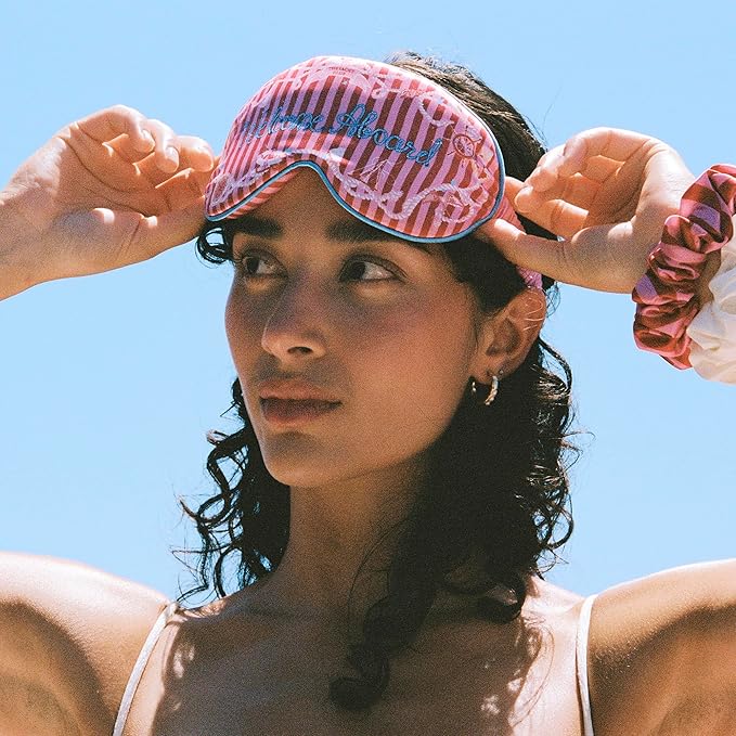 slip Welcome Aboard Contour Sleep Mask | Pure Silk, 100% Mulberry Silk | Contoured Design for Optimal Light Blocking & Comfort