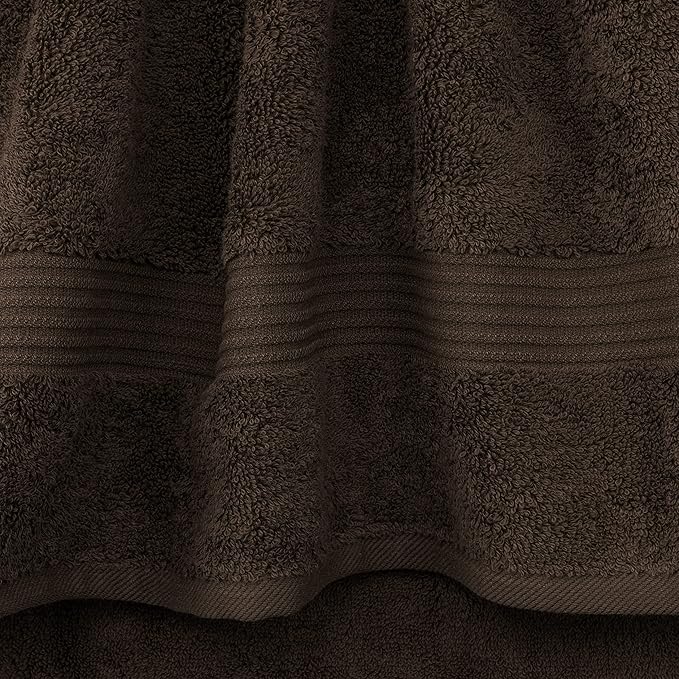 Cotton Paradise 100% Cotton Turkish Washcloth Set for Bathroom, 4 Piece Soft Absorbent Small Hand Face Towels Wash Rags, Brown