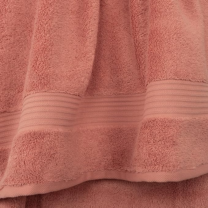 Cotton Paradise 100% Cotton Turkish Washcloth Set for Bathroom, 4 Piece Soft Absorbent Small Hand Face Towels Wash Rags, Coral