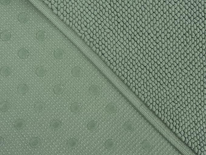Cotton Paradise 100% Cotton Non Slip Bath Mats for Bathroom, 17x24 inch Soft Absorbent Quick Dry Machine Washable Floor Bath Mat, Sage Green