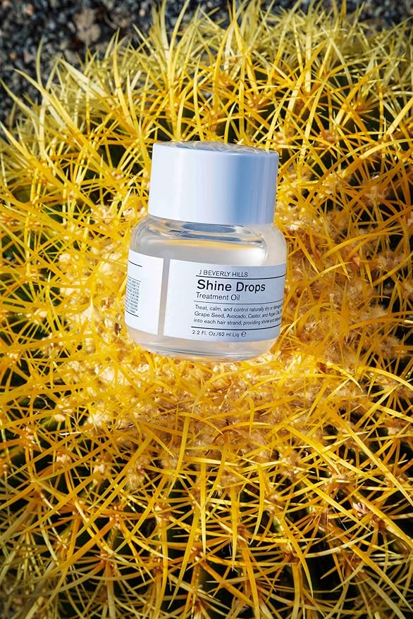 J Beverly Hills Shine Drops Hair Treatment Oil with Botanical Oils for Shine, Nourishment and Dry Hair Repair, 2.2 Oz