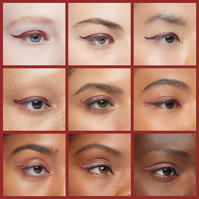 Waterproof Eyeliner - Smudge-Proof Liquid Eyeliner Pen with Precision Tip for Smooth, Long-Lasting Application - Vegan, Hypoallergenic & Gluten-Free Eye Liner - 2mL Shimmer Summer Red