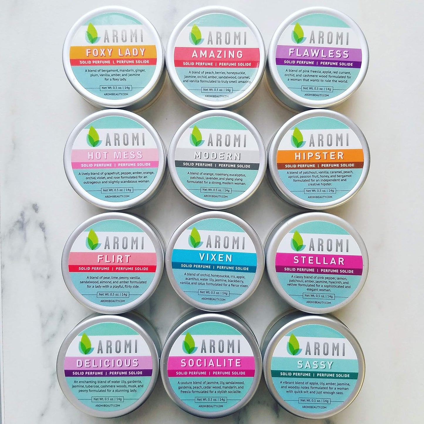 Aromi Sassy Solid Perfume | Fresh, Fruity Fragrance, Vegan, Cruelty-free, Clean Scent, Apple, Jasmine, Amber, Wax Based, Travel, Gift, Handmade (Sassy)