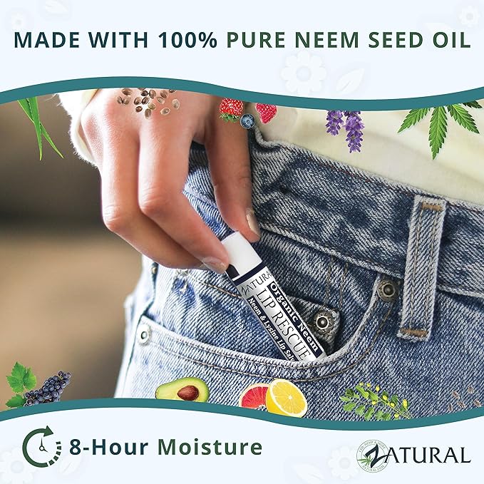 Zatural Neem Lip Rescue with L-Lysine (1) Lip Balm for Super Dry Lips