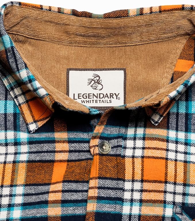 Legendary Whitetails Men's Flannel Shirt Long Sleeve Button Down 100% Cotton