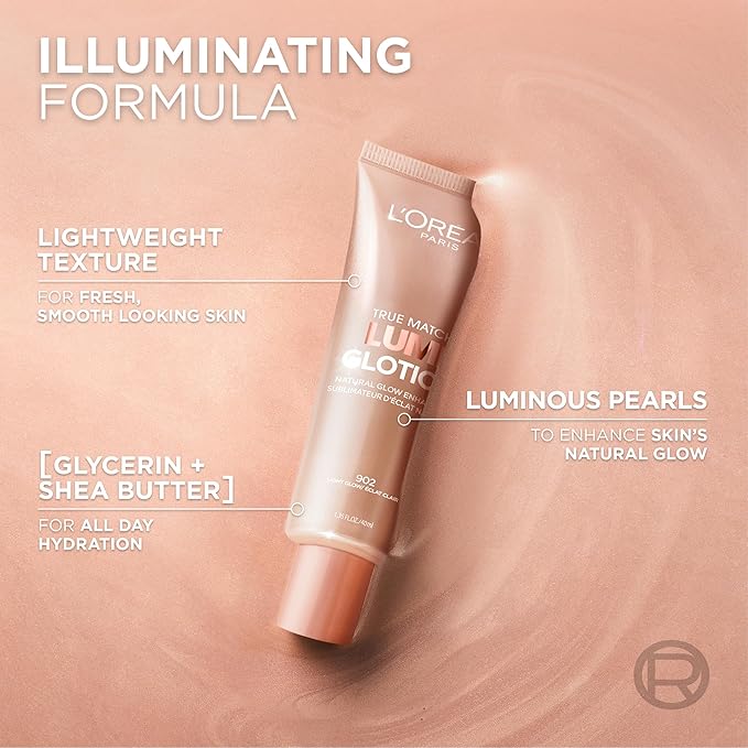 L'Oreal Paris Revitalift 1.5% Pure Hyaluronic Acid Face Serum 1.0 oz + True Match Lumi Glotion Natural Glow Enhancer Lotion, Medium 1.35 fl. oz, 1 kit