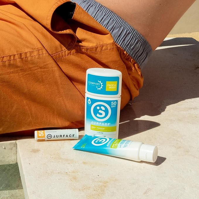 Surface Sunscreen Stick SPF 50 for Face and Body, Broad Spectrum UVA UVB Sun Protection for Kids and Adults, Non Greasy, Travel Friendly, Water Resistant for 80 Minutes, Fragrance Free, 1.5oz