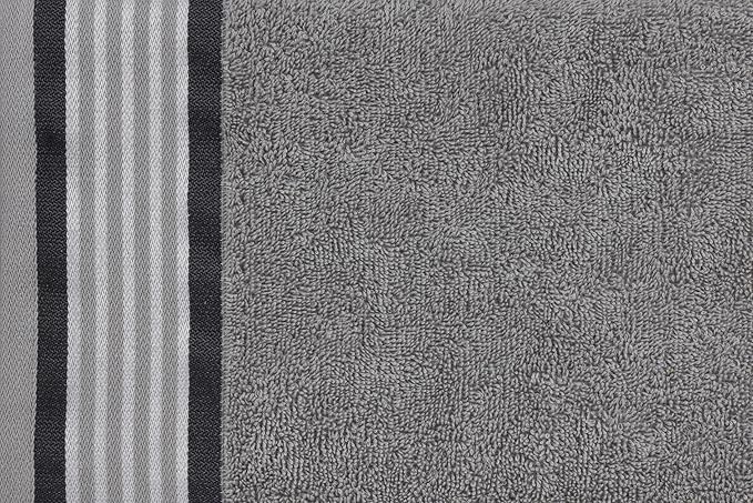 CASA COPENHAGEN He & She 4 Pieces Large Bath Towel Set- Pine Grey + Grey Violet, 550 GSM, Designed in Denmark Made of Soft Egyptian Cotton for Bathroom, Kitchen & Shower