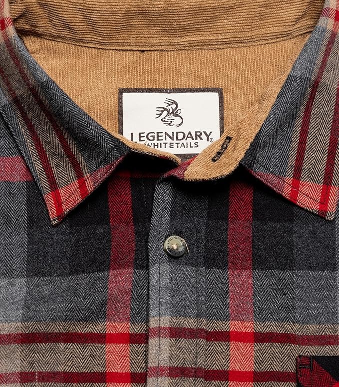 Legendary Whitetails Men's Flannel Shirt Long Sleeve Button Down 100% Cotton