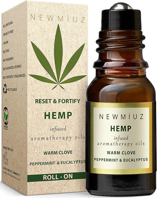 Migraine Headache Roll On Stick 300mg Hemp Peppermint Eucalyptus Clove Arnica Essential Oils Aromatherapy for Eaze Head Destress Gifts for Women Men