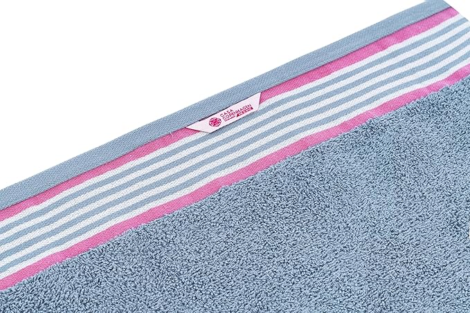 CASA COPENHAGEN He & She 2 Pieces Large Bath Sheet Set- Dusty Blue + Pink, 550 GSM, Designed in Denmark Made of Soft Egyptian Cotton for Bathroom, Kitchen & Shower