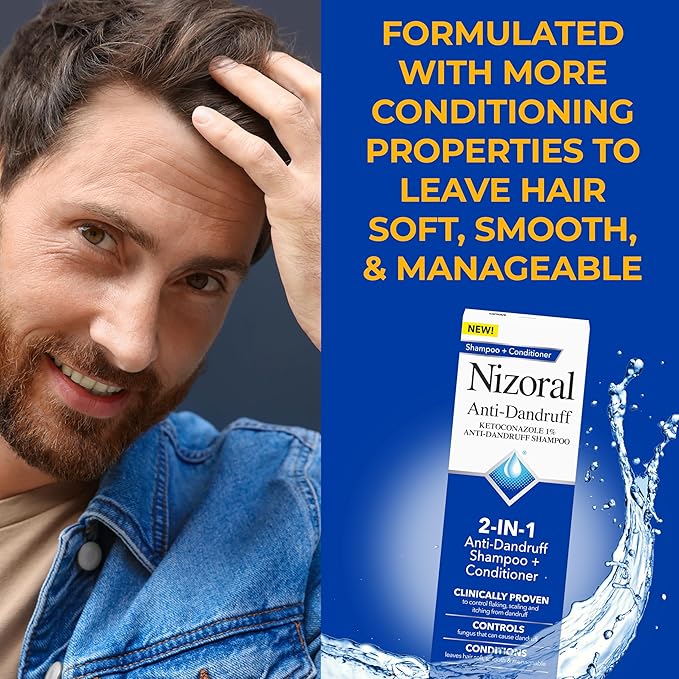 Nizoral 2-IN-1 Anti-Dandruff Shampoo & Conditioner with 1% Ketoconazole, 14 fl oz